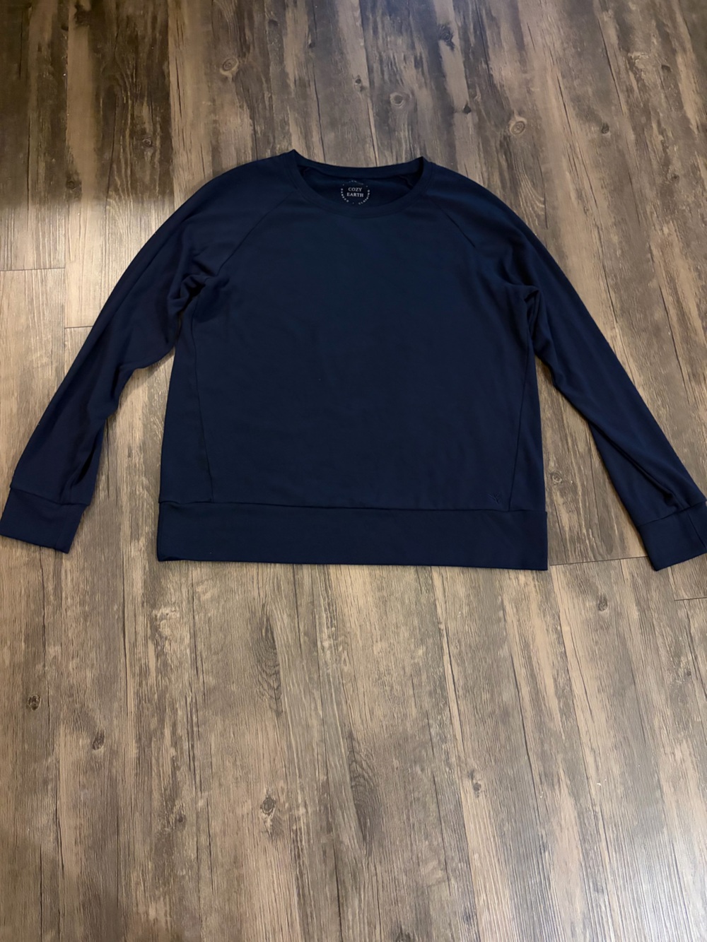 Cozy Earth Women's Brushed Bamboo Pullover Crew Navy Medium